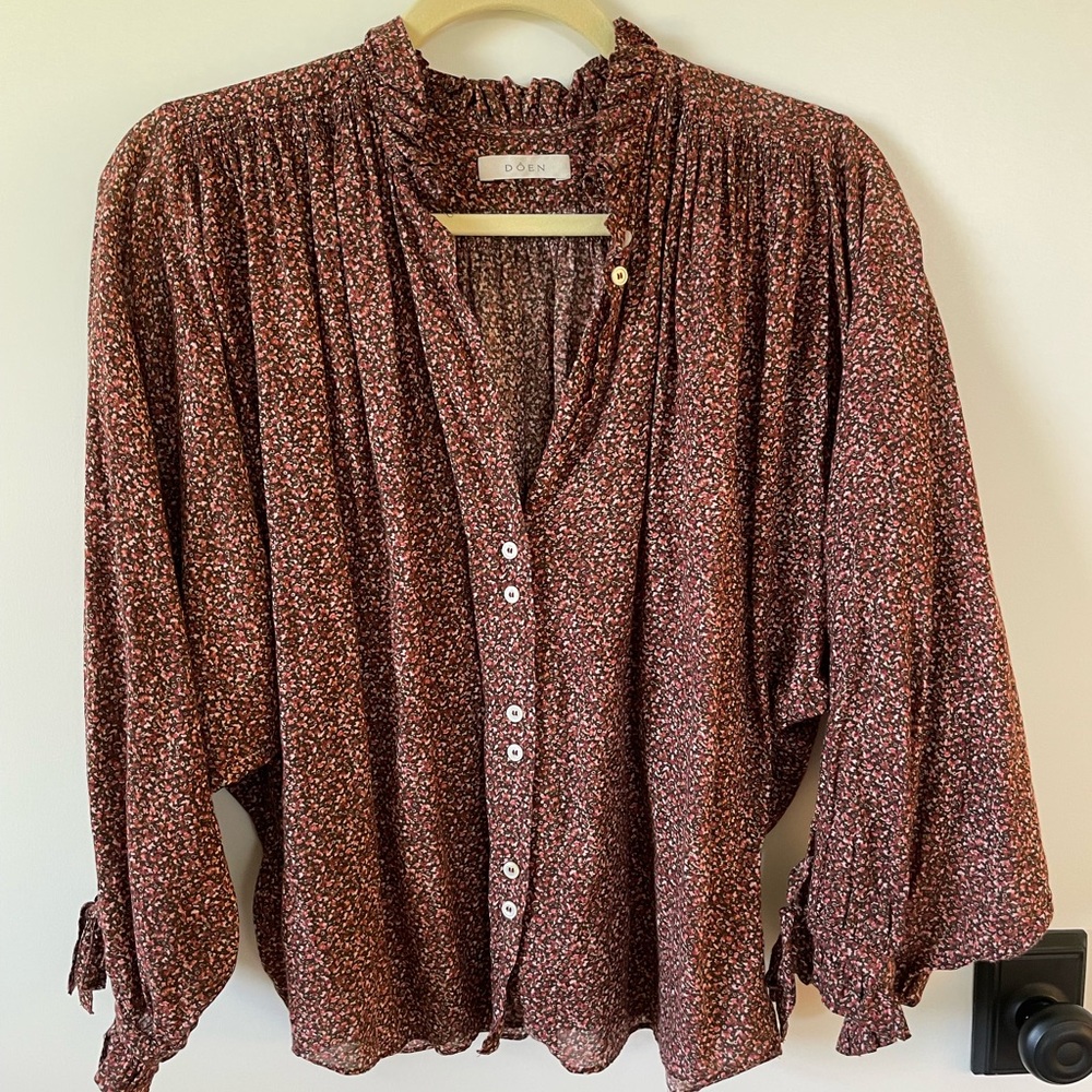 Dôen peasant blouse floral print